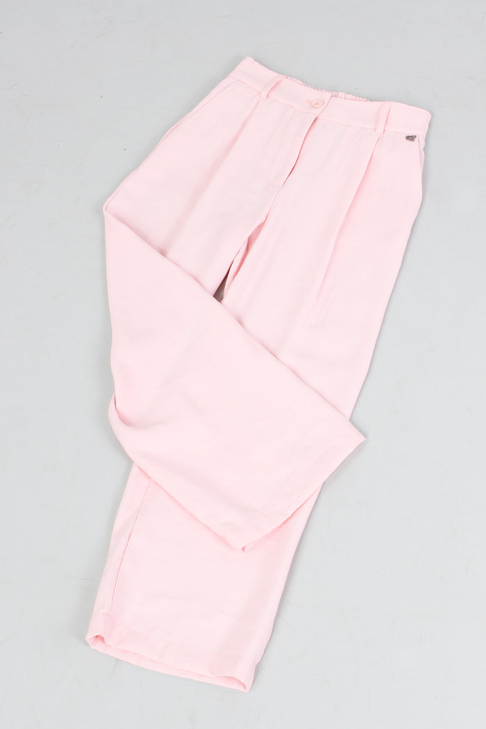 Pantalone Dritto Viscosa Rosa Pallido-4