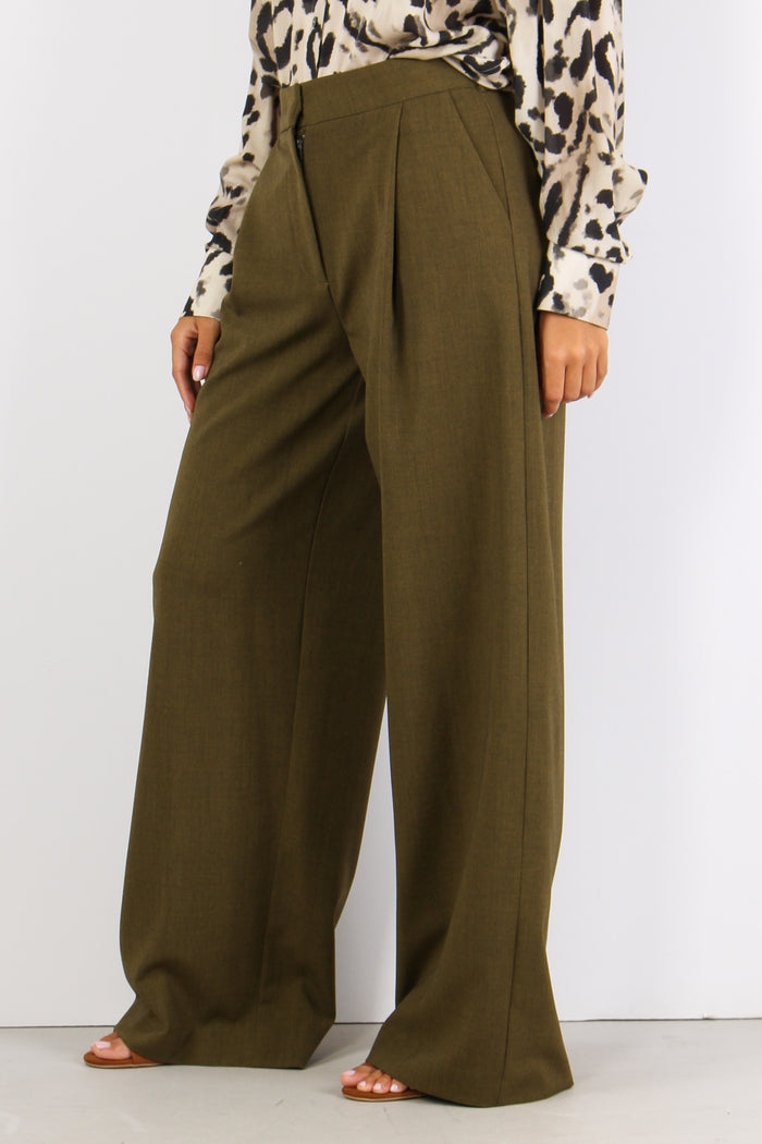 Pantalone Flanella Pences Military Green-3