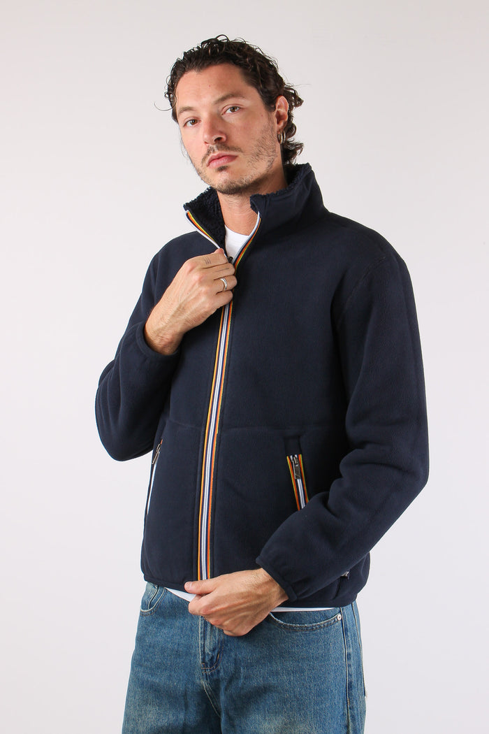 Felpa Teddy Reversibile Collo Blue Depth/blue-4