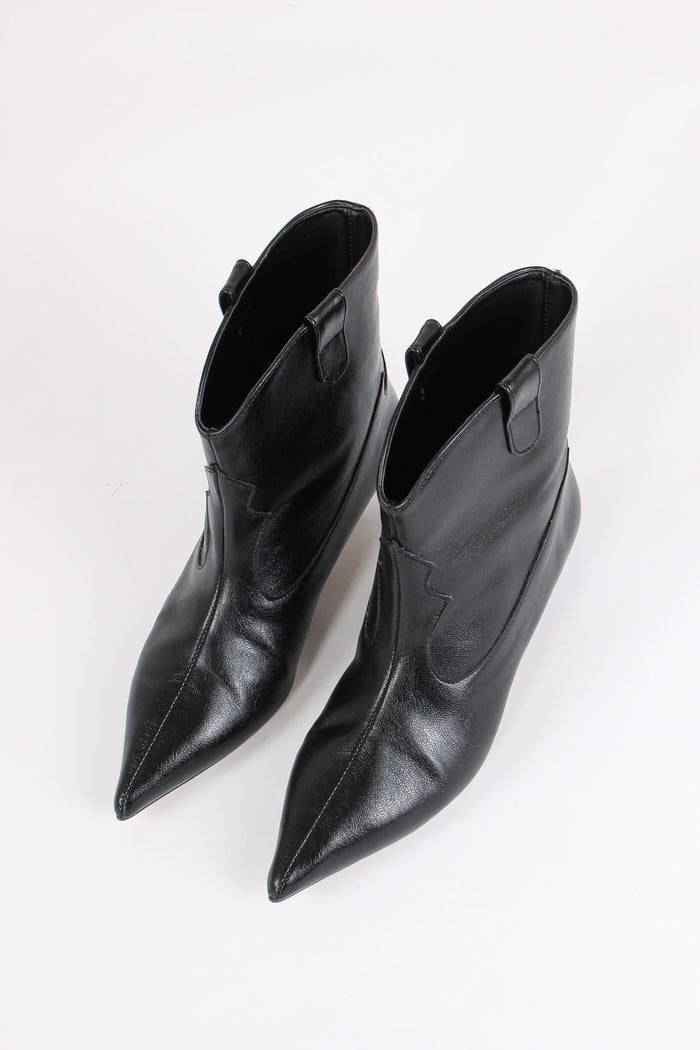 Stivale Effetto Texano Nero-2