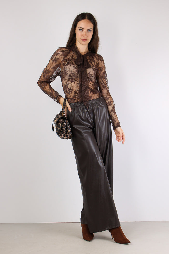 Pantalone Scampanato Ecopelle Moro