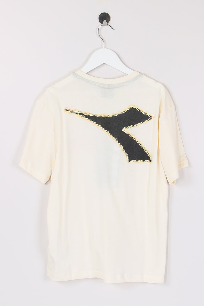 T-shirt Cotone Logo Crema-2