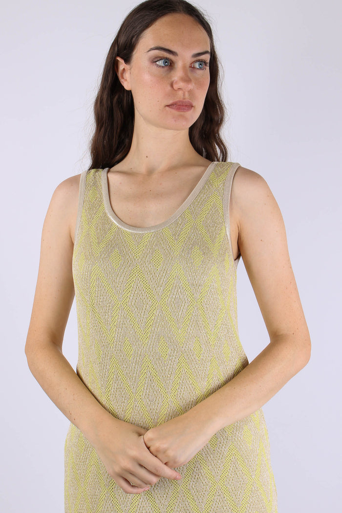Abito Jacquard Lurex Naturale/giallo-8