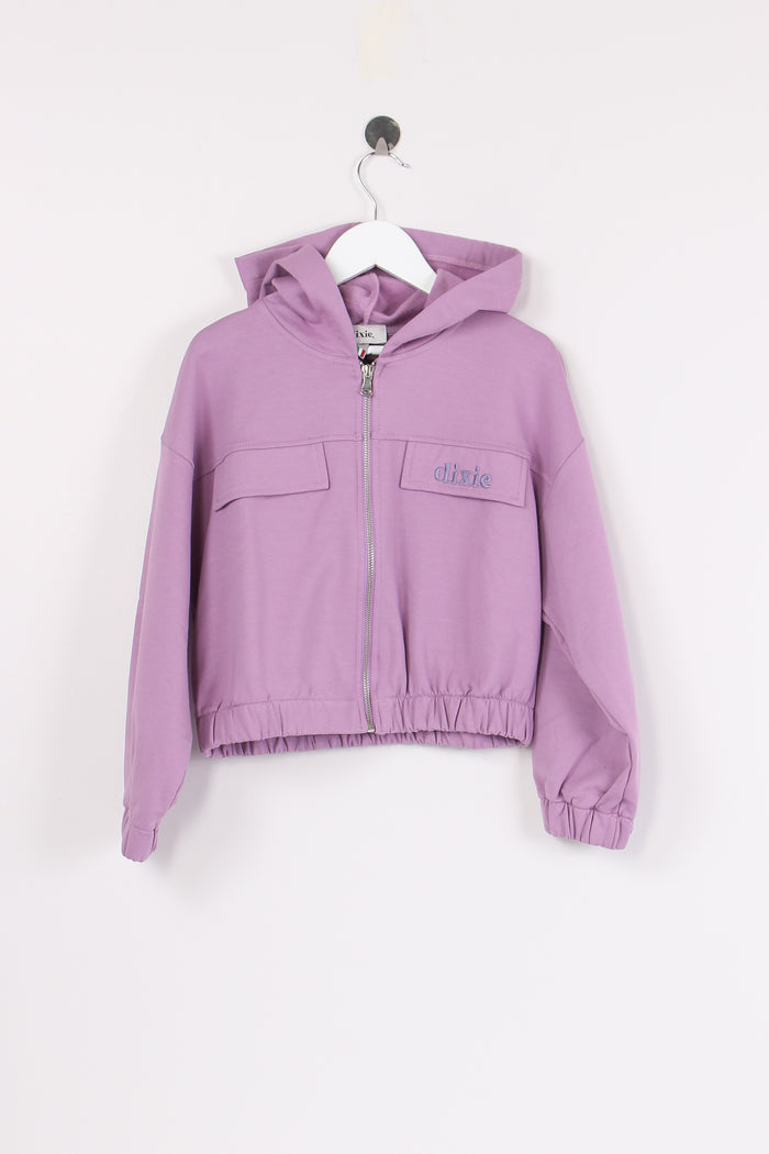 Felpa Zip Cropped Viola Chiaro