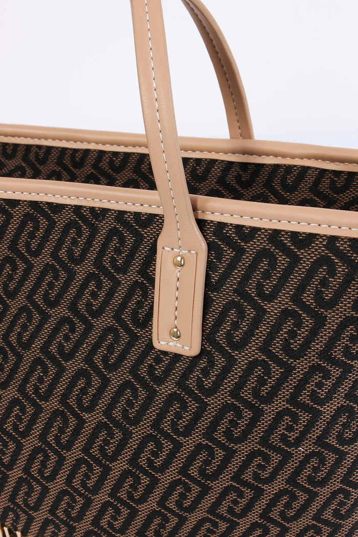 Shopping Mini Logo Allover Testa Di Moro-6