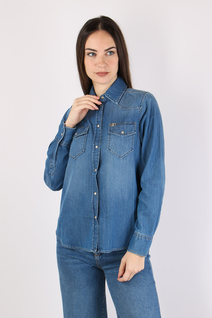 Camicia Denim Regular Denim Medio-2