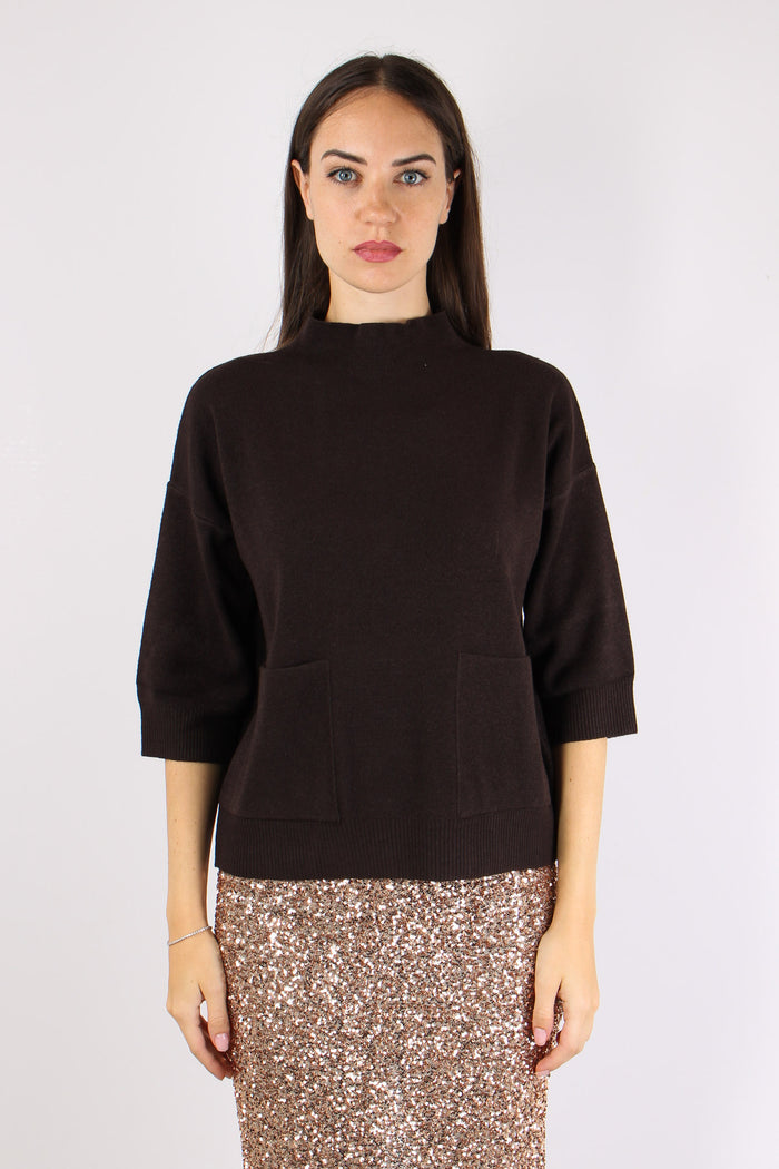 Maglia Manica 3/4 Tasche Fondo Moro-4