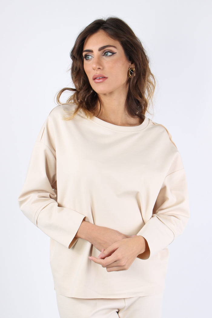 Felpa Taglio Vivo Crema-4