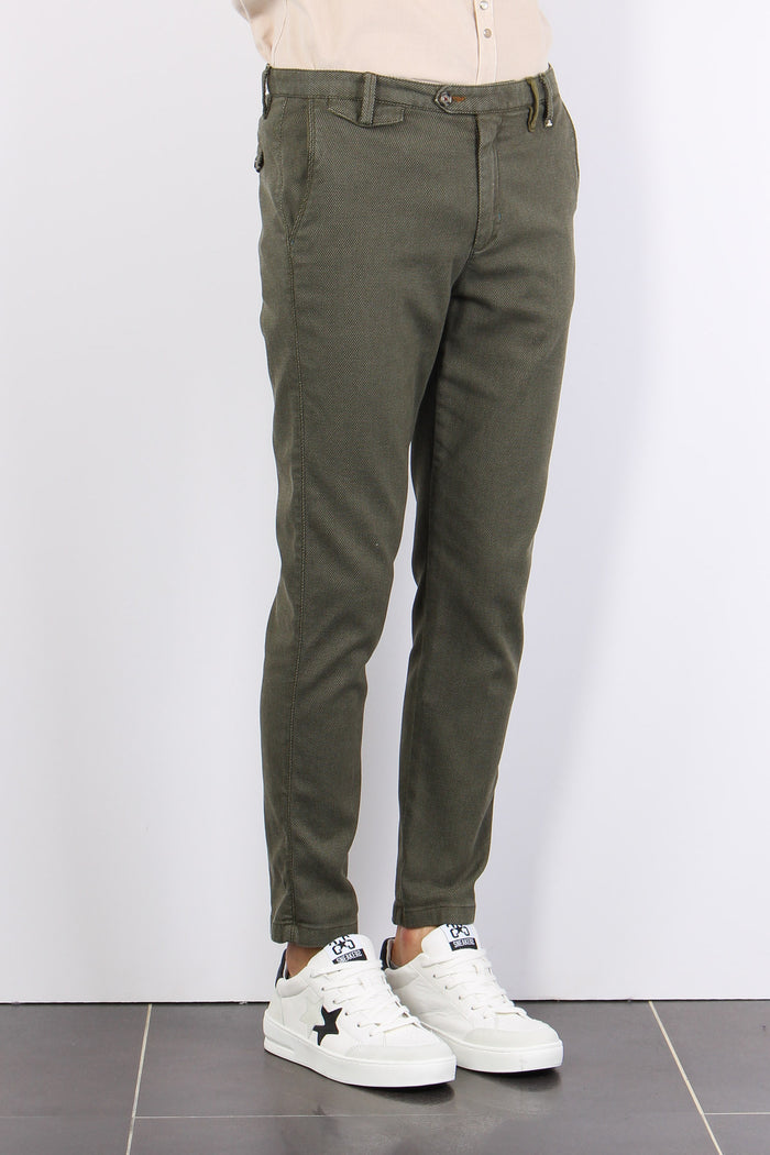 Pantalone Chino Micro Operato Avocado-5