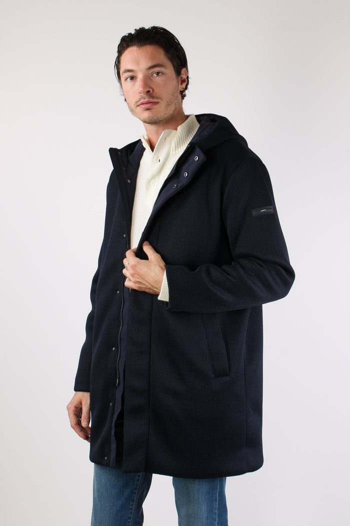Parka Cappuccio Tricotech Blu Navy-2