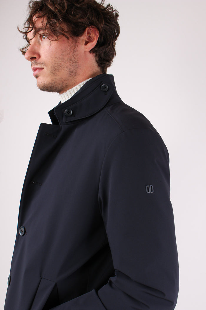 Giubbotto Lungo Tessuto Tecnic Navy-7