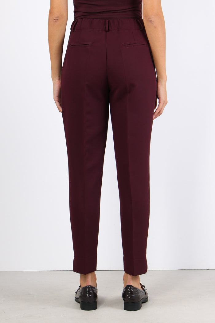 Pantalone Sigaretta Fluido Bordeaux-4