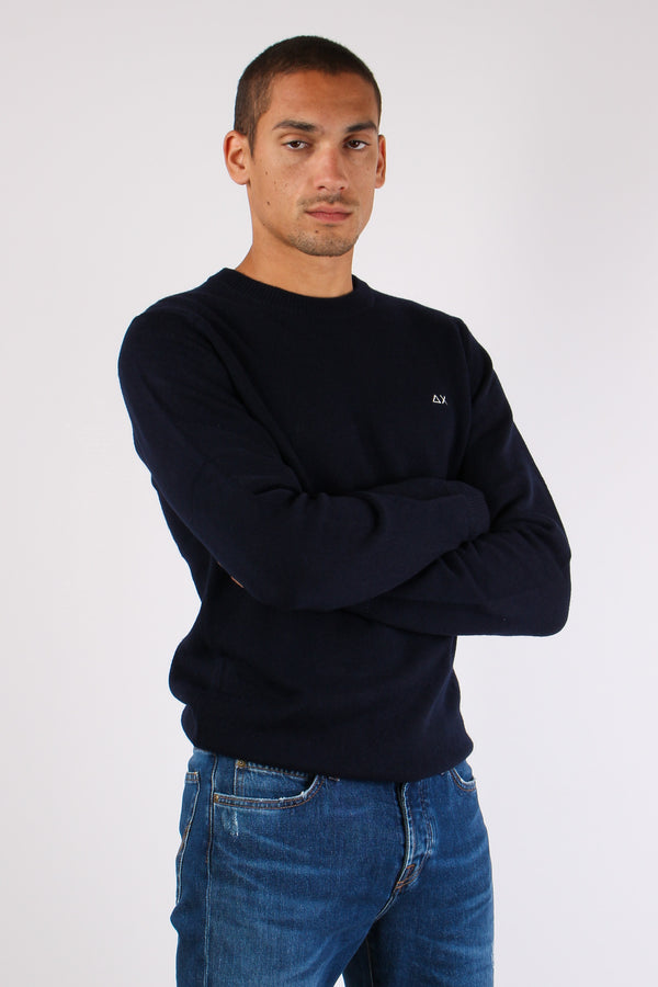 Girocollo Lana Cashmere Navy Blue-2