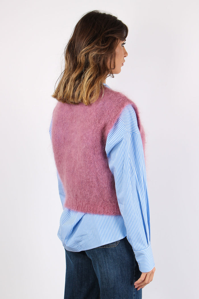 Gilet Misto Mohair Rosa-5