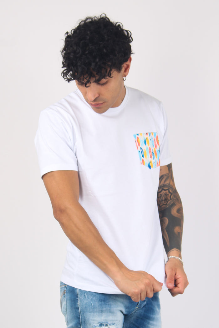 T-shirt Taschino Tavola  Surf Bianco-3