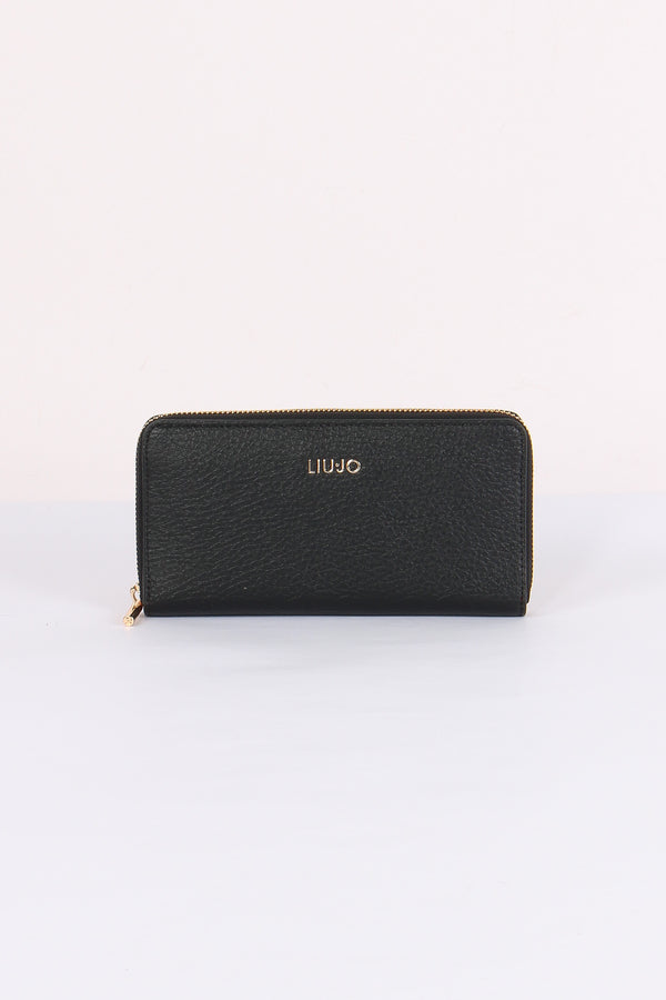 Portafoglio Grande Zip Nero