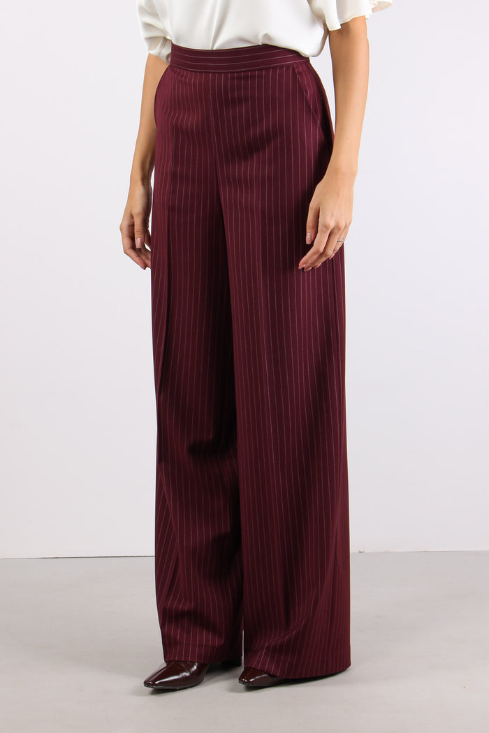 Pantalone Palazzo Gessato Bordeaux-3