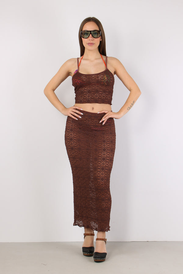 Gonna Lunga Macrame Moro
