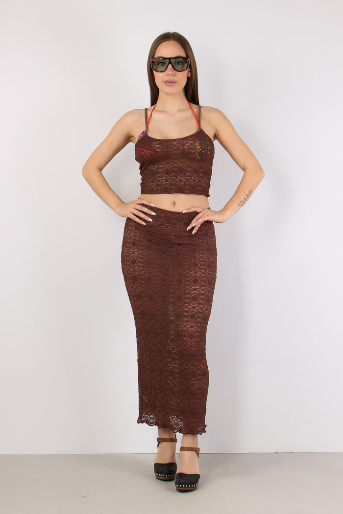 Gonna Lunga Macrame Moro