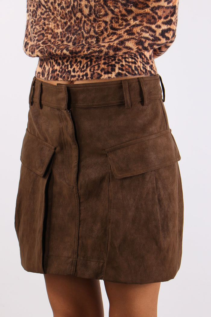 Minigonna Scamosciata Toffee-6