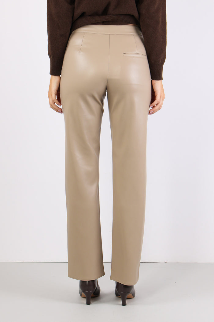 Mllpalude Pantalone Ecopelle Tortora-5