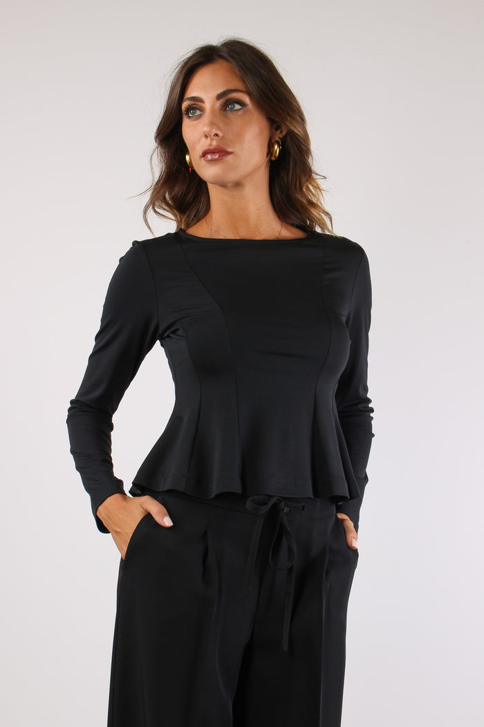 Maglia M/l Riprese Fianchi Nero-4