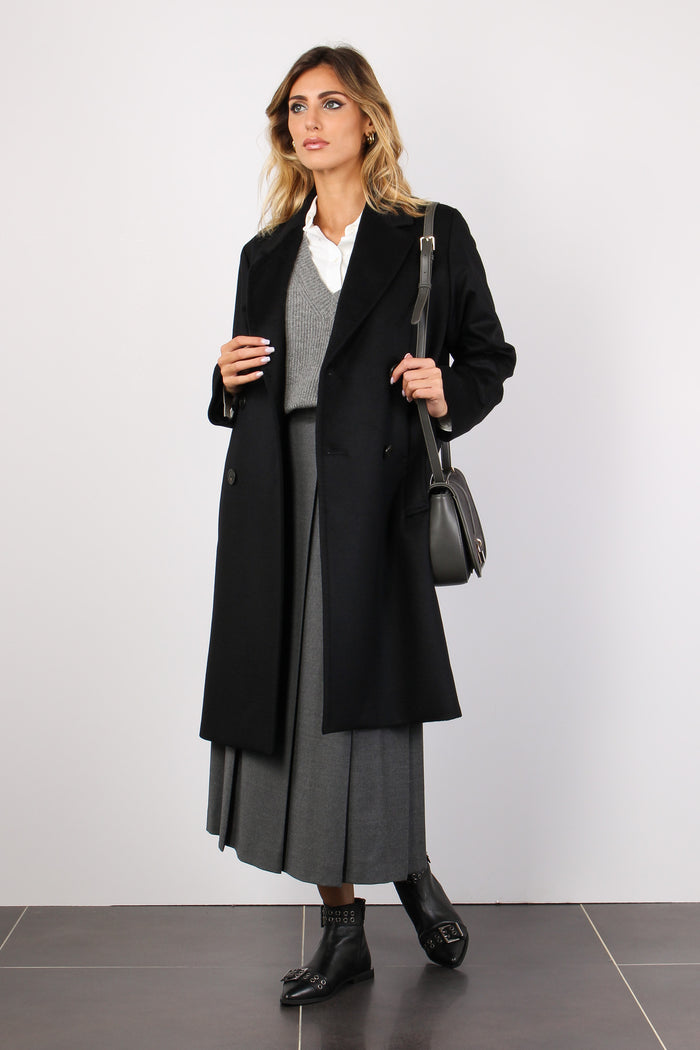 Zum Cappotto Doppiopetto Nero-4