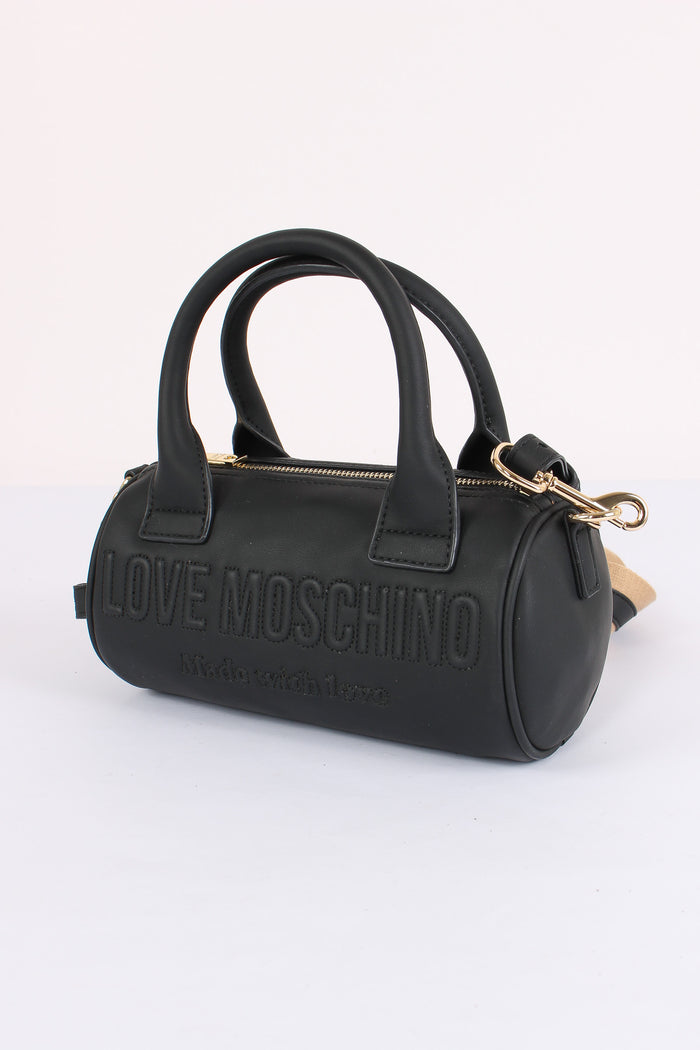 Bauletto Effetto Denim Nero-5