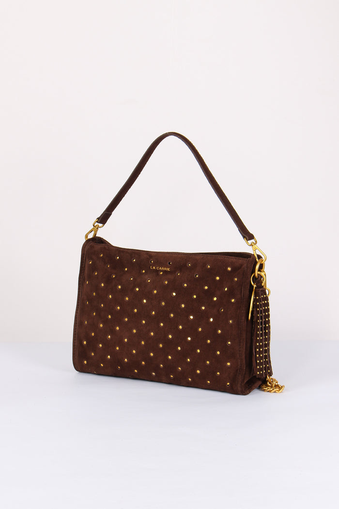 Hobo Camoscio Borchie Dark Brown-2