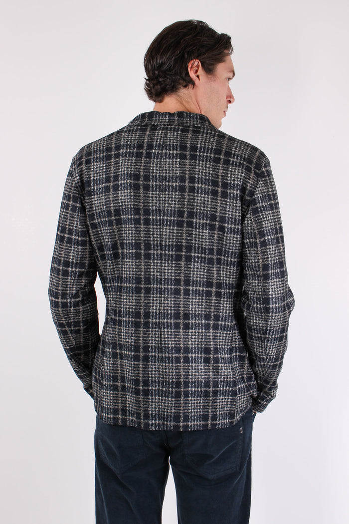 Giacca Macro Quadro Blu/cammello-5