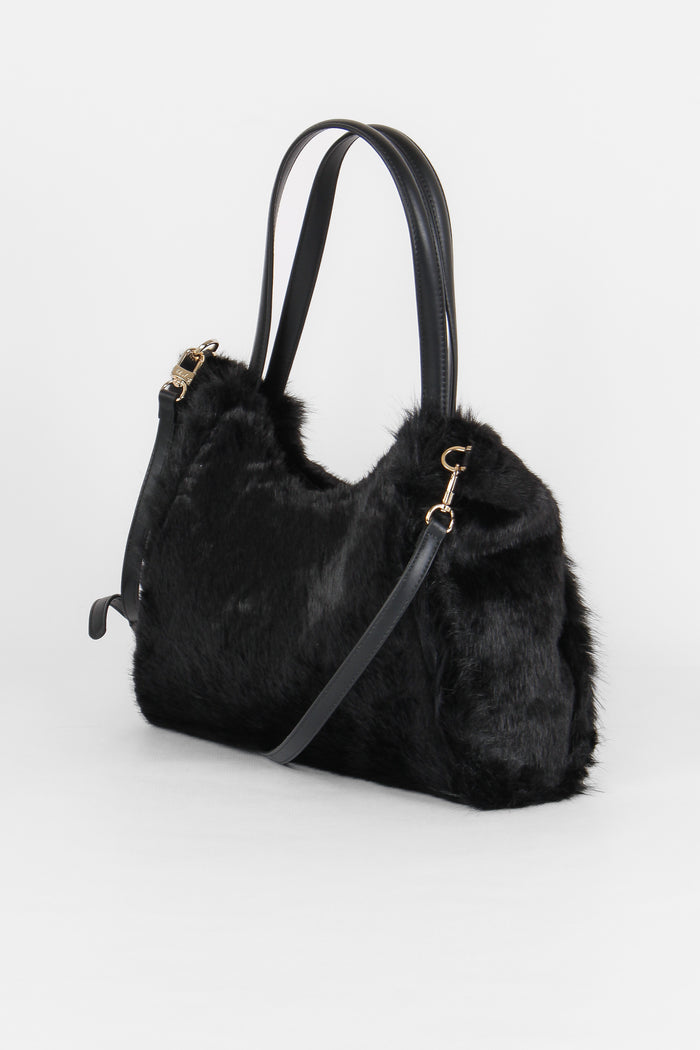 Smeraldo Maxi Shopping Ecopelliccia Nero-6
