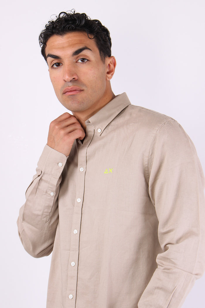 Camicia Basica Lino Stone-7