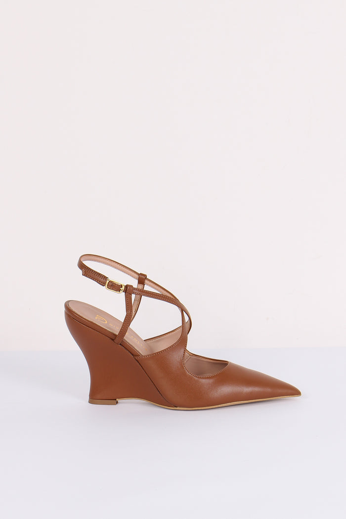 Slingback Zeppa Intreccio Cuoio