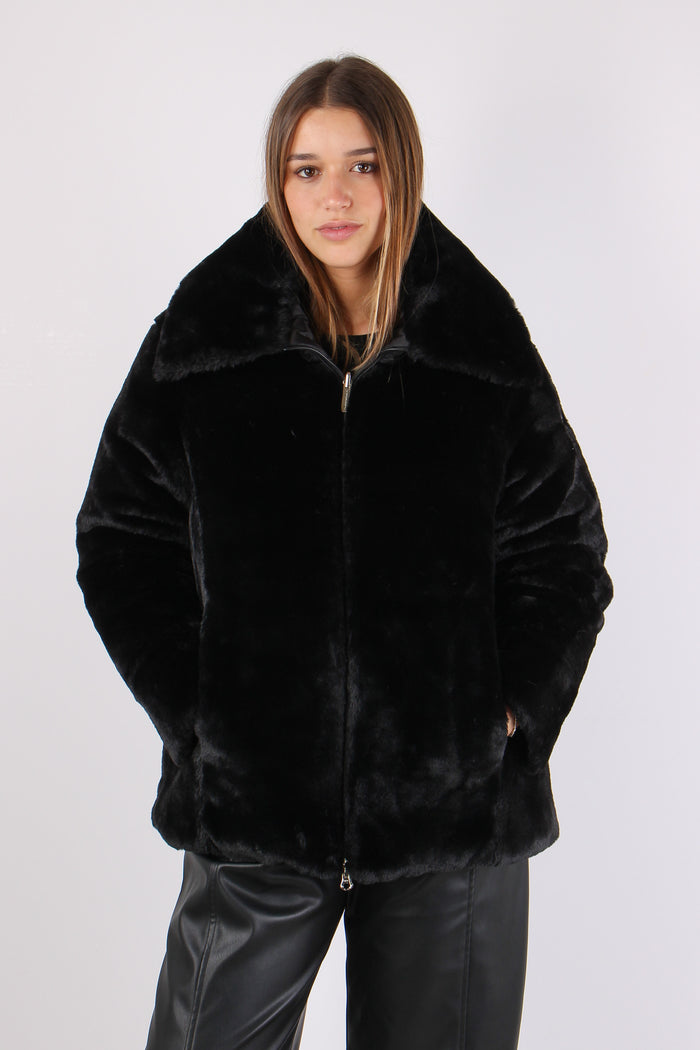 Ecopelliccia Reversibile Nero-4