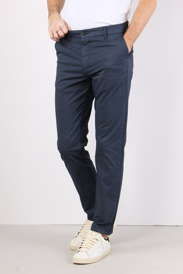 Pantalone Chino Slim Poseidon Blu-2