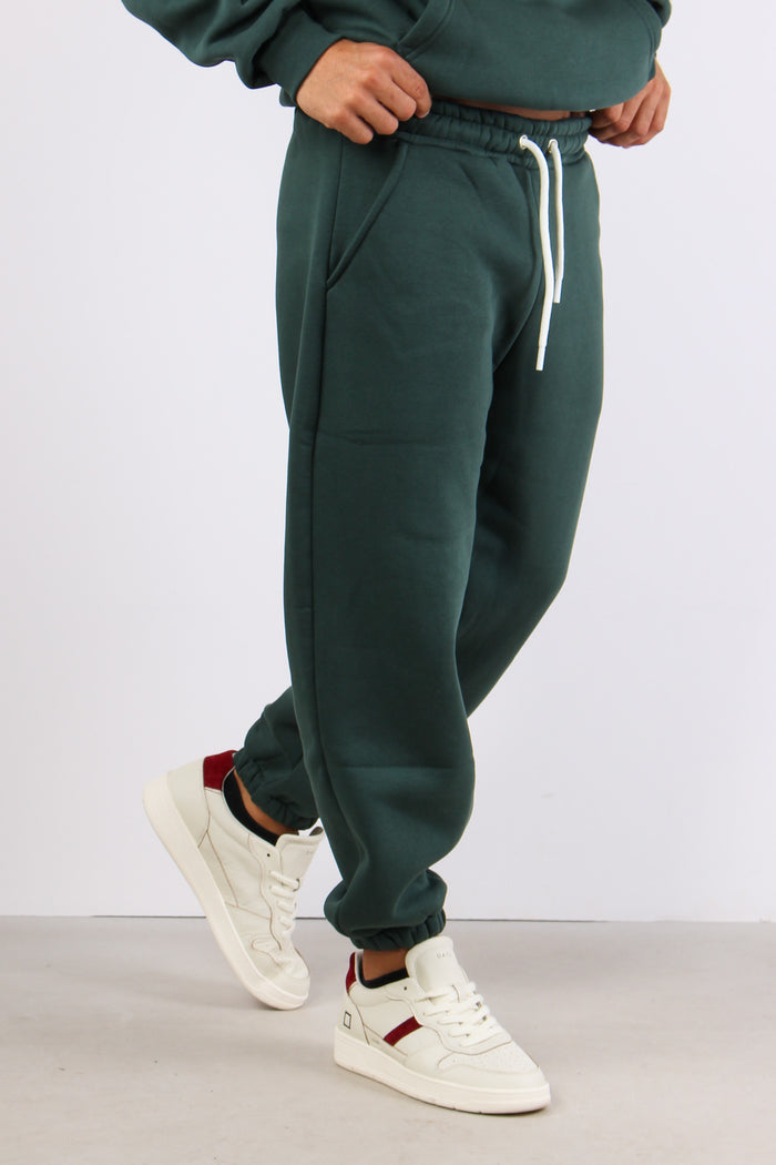 Pantalone Felpa Logo Verde Bosco-4