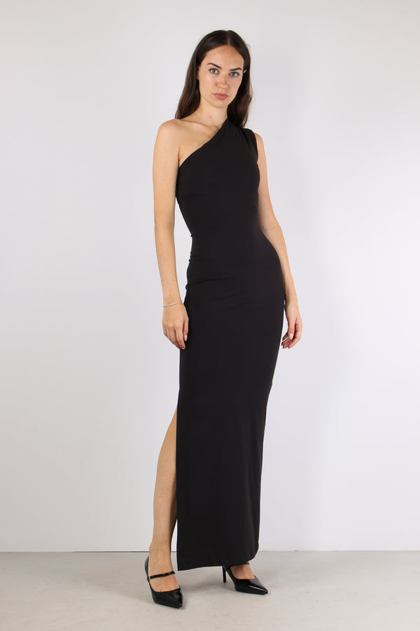 Abito Lungo Monospalla Black-2