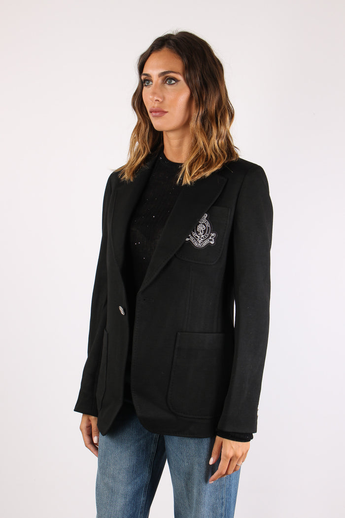 Giacca Monopetto Patch Polo Black-4