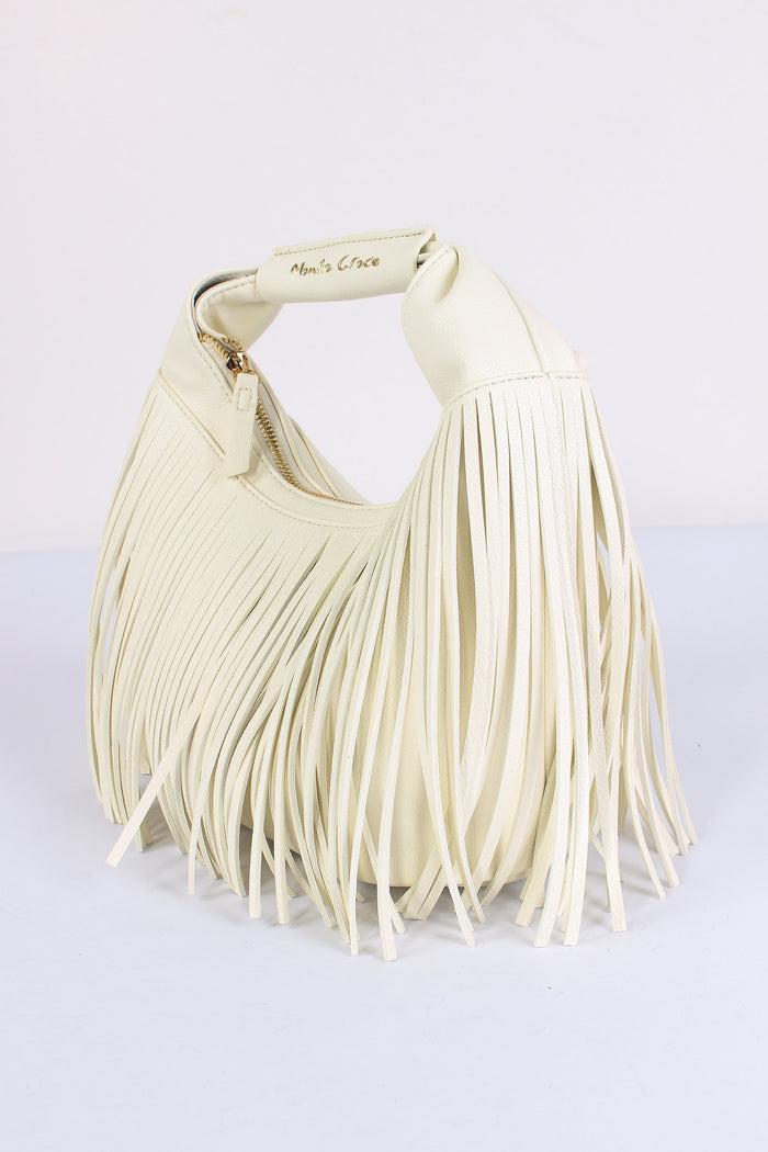Sacca Mini Frange Off White-4