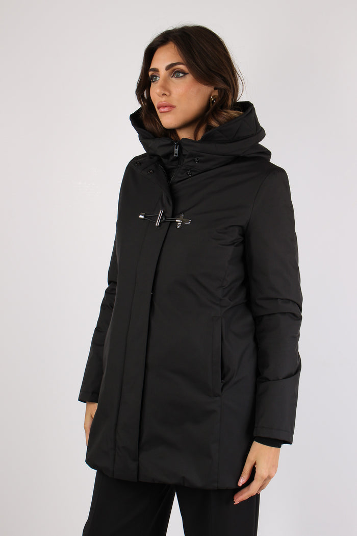 Cappotto Toggle Nylon Nero-7