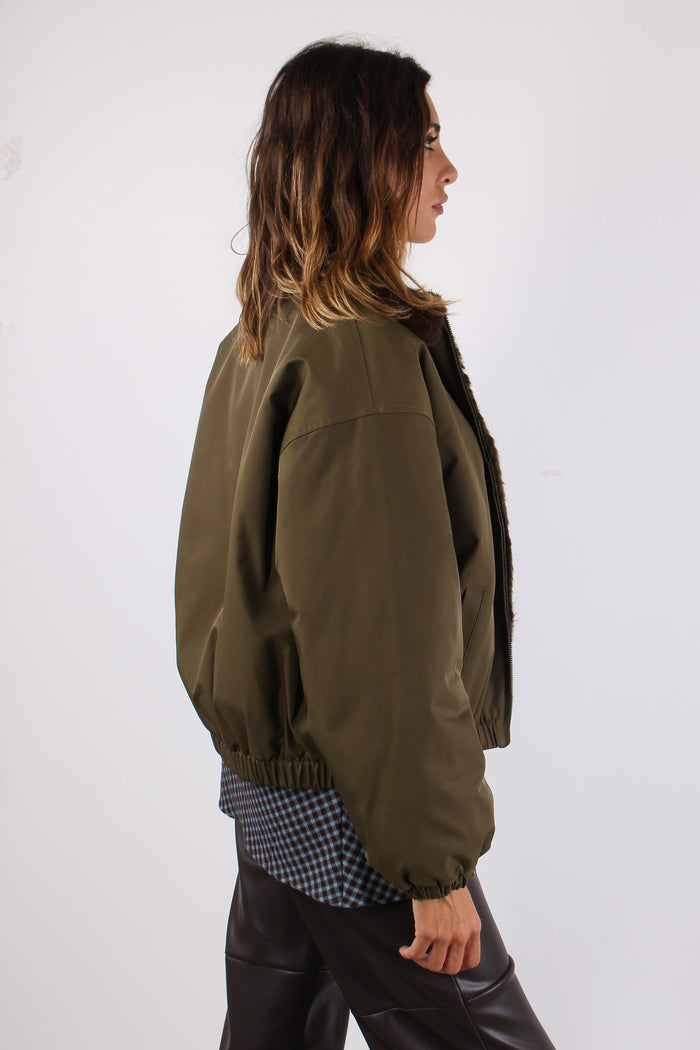 Bomber Inserto Ecopelliccia Militare-8