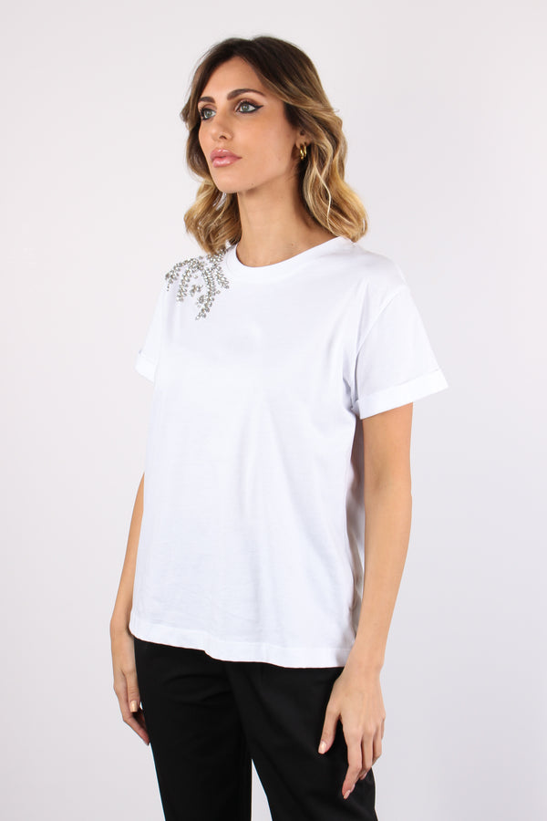 T-shirt Castoni Spalla Bianco-2