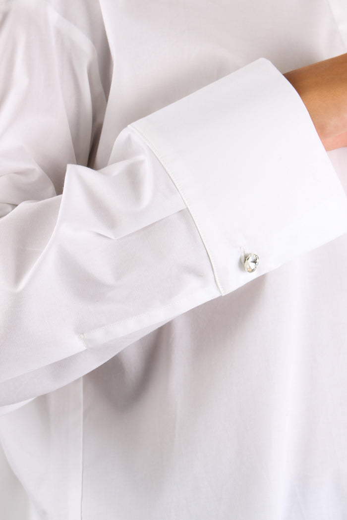 Camicia Logo Strass Bianco-8
