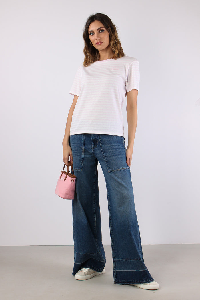 T-shirt Riga Logo Bianco/rosa