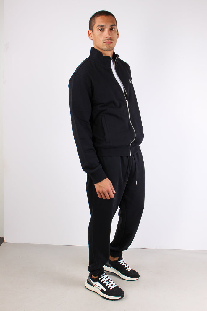 Felpa Collo In Piedi Zip Nero-4