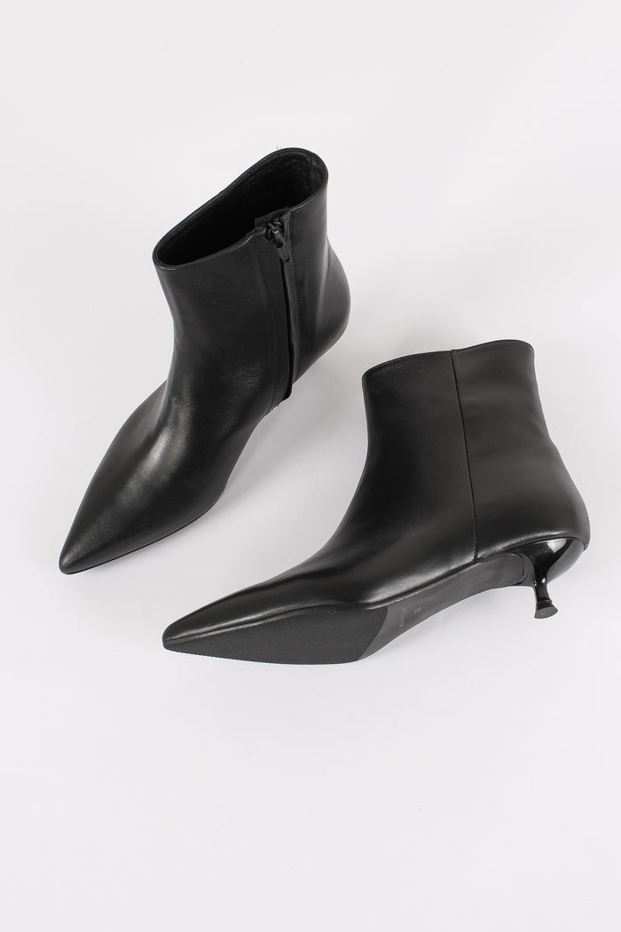 Tronchetto Suede Tacco Basso Nero-2