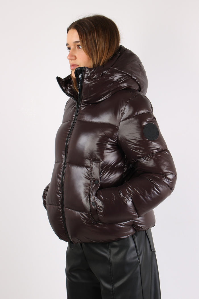 Biddy Piumino Cappuccio Luci Brown Black-3