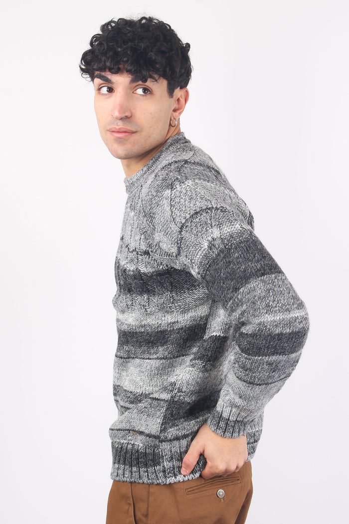 Maglia Treccia Multicolor Grey-5