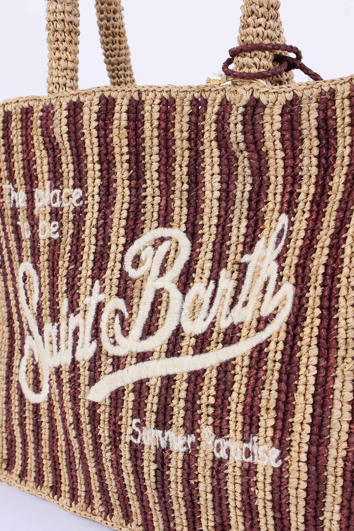 Colette Mini Raffia Righe Beige/moro-6