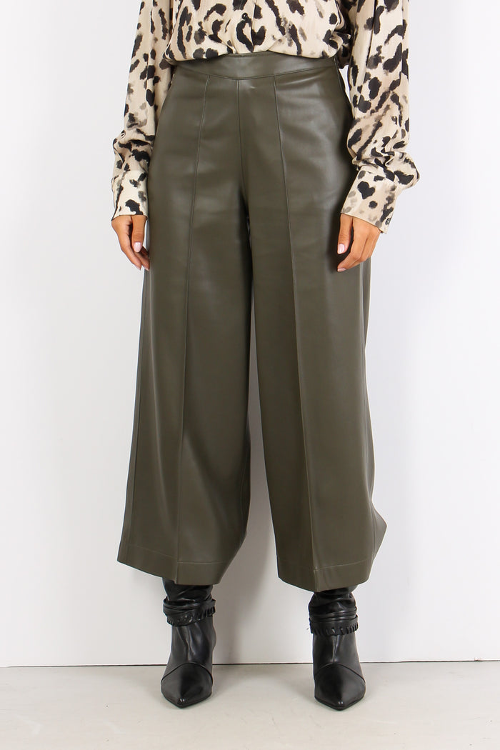 Pantalone Cropped Inserto Ecop Military Green-2